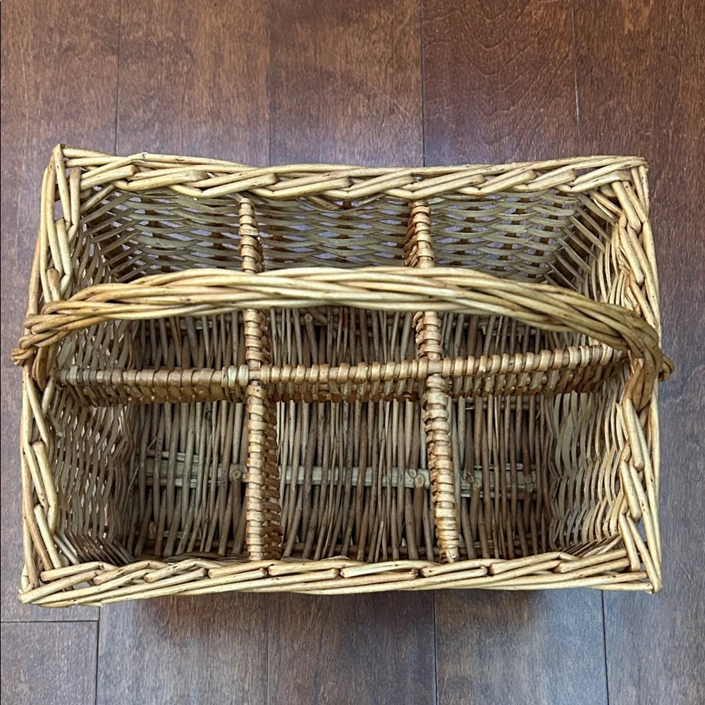 Vintage Rustic Woven Wine Basket with Handle, Super Versatile, Made in Portugal